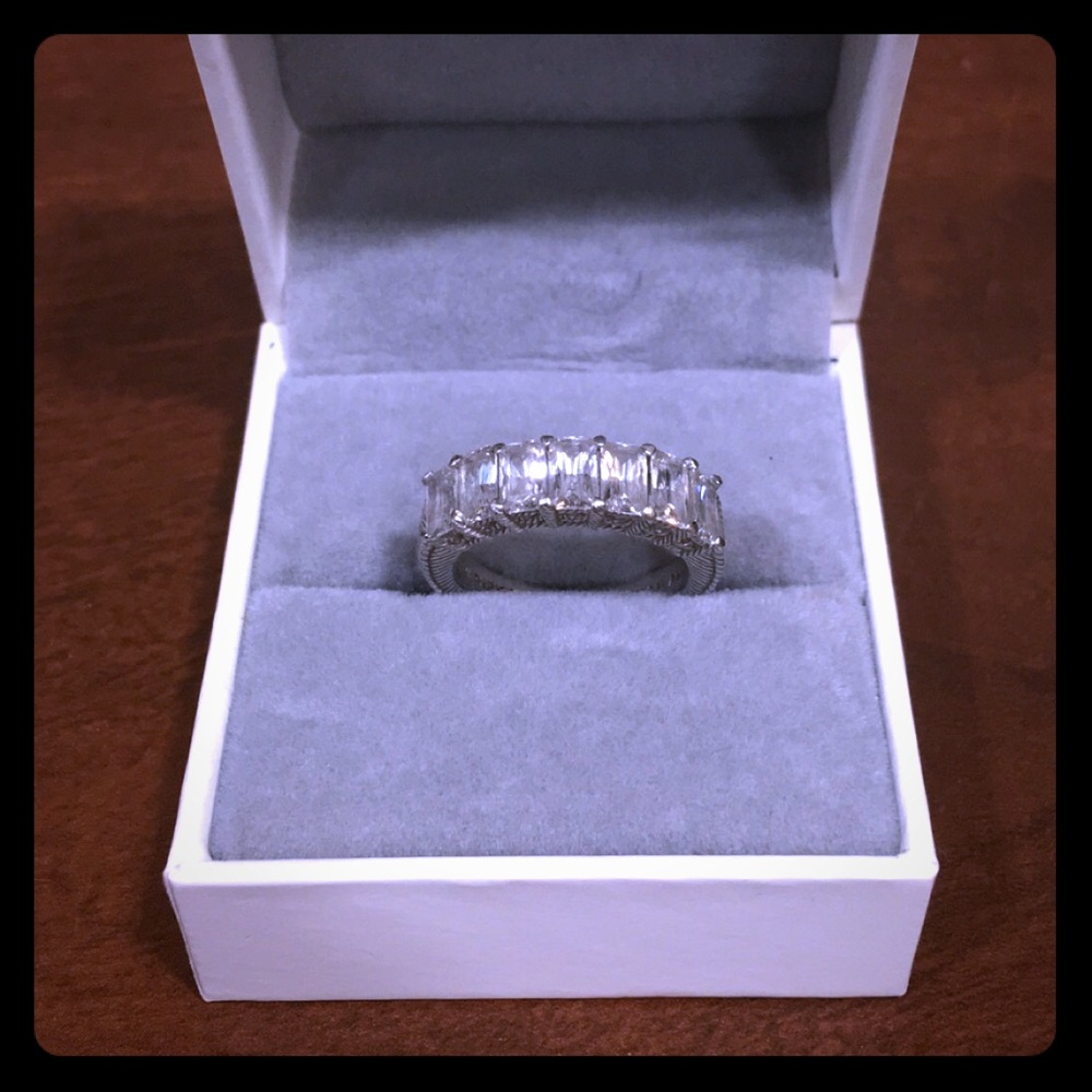 Judith Ripka Diamonique Baguette Ring